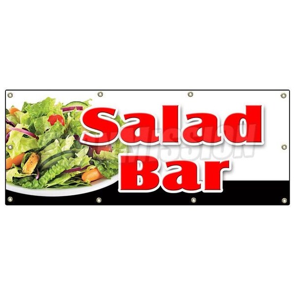 SALAD BAR BANNER SIGN dressing restaurant buffet salad vegetables